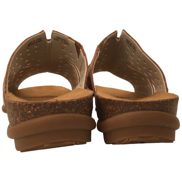Propet Fionna Leather Cork Laser Cut Slides Sandal Womens Brown 7 - Picture 3 of 14